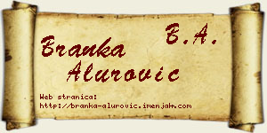Branka Alurović vizit kartica